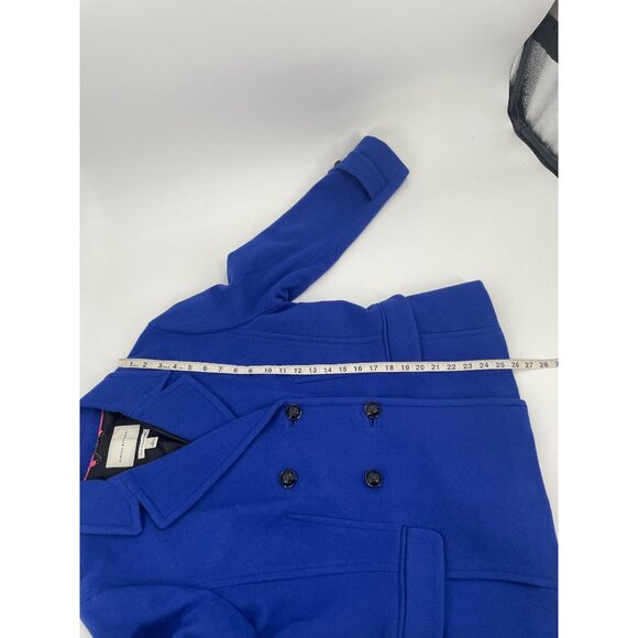 Banana Republic Womens XL Wool Blend Peacoat Double-Breasted Cobalt Blue Classic - Picture 8 of 8